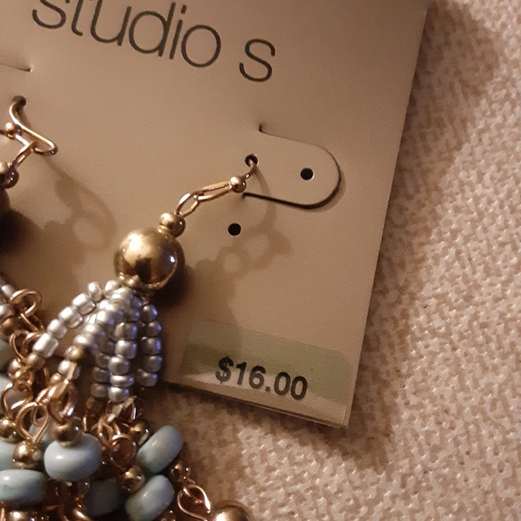 Studio Dangle Denim Color Earrings - Picture 2 of 2